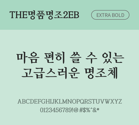 폰트 한글 사람없음 TTF 국문폰트 한글폰트 낱개폰트 설치폰트 베이직서체 엑스트라볼드체 THE폰트 명품명조2체 문자 파일형식