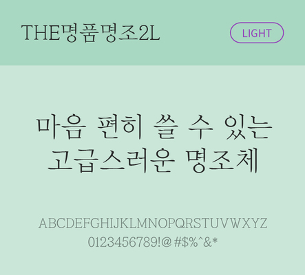 폰트 한글 사람없음 TTF 라이트체 국문폰트 한글폰트 낱개폰트 설치폰트 베이직서체 THE폰트 명품명조2체 문자 파일형식
