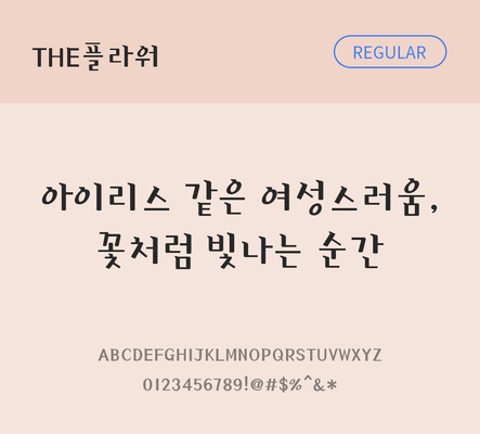 폰트 한글 사람없음 TTF 레귤러체 국문폰트 한글폰트 낱개폰트 설치폰트 디자인서체 THE폰트 플라워체 문자 파일형식