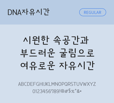 폰트 한글 사람없음 TTF 레귤러체 국문폰트 한글폰트 설치폰트 디자인서체 THE폰트 자유시간체 문자 파일형식 DNA폰트