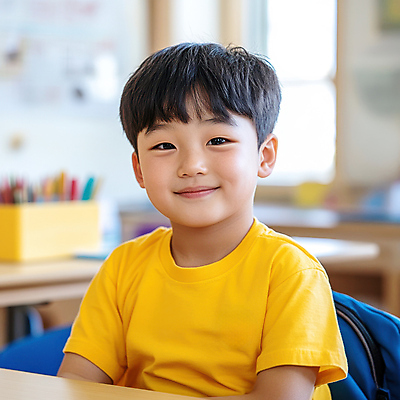 JPG 편집이미지 남자 행복 어린이 교실 한명 미소 앉기 소년 상반신 유치원 유치원생 책상 즐거움 의료성형뷰티 소년한명만 편집실사 AI인물포토 AI콘텐츠 1 교육 감정 가구 학교 모션 표정 사람 CG 남자한명만 소년만 파일형식 AI포토