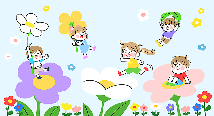 전신 여자 기념일 남자 꽃 어린이 일러스트 앉기 소녀 소년 여러명 달리기 점프 축하 잡기 떠있는 어린이날 어린이만 국내일러스트 AI파일 식물 다수 컨셉 모션 사람 이벤트 파일형식 벡터