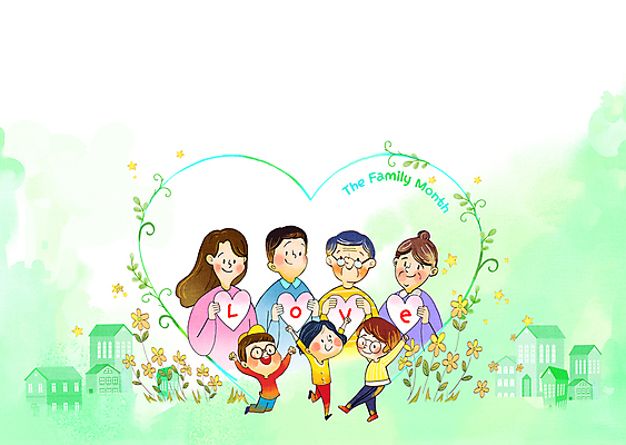 PSD 노년 별 어린이 일러스트 가족 주택 사랑 들기 소녀 소년 여러명 성인 부모 만세 하트 어버이날 카네이션 감사 가정의달 국내일러스트 자연요소 모양 여자 기념일 남자 꽃 감정 다수 관계 모션 사람 건물 5월 파일형식