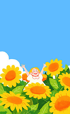 PSD 구름 여자 어린이 하늘색 잎 꽃밭 일러스트 여름꽃 하늘 동화 해바라기 한명 미소 소녀 노란색 여름풍경 만세 큼 시원함 상쾌 소인 소녀한명만 국내일러스트 자연요소 식물 1 꽃 감정 컬러 모션 표정 사람 풍경 파란색 크기 여자한명만 소녀만 파일형식 여름_계절