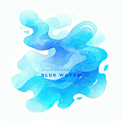 PSD 물결 파도 백그라운드 일러스트 추상 수채화 사람없음 시원함 웨이브 국내일러스트 바다 무늬 파일형식