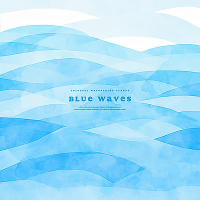 PSD 물결 파도 백그라운드 일러스트 추상 수채화 사람없음 시원함 웨이브 국내일러스트 바다 무늬 파일형식