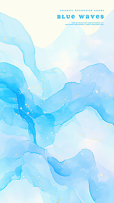 PSD 물결 파도 백그라운드 일러스트 추상 수채화 사람없음 시원함 웨이브 국내일러스트 바다 무늬 파일형식