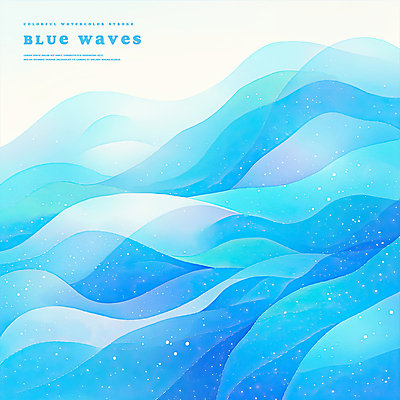 PSD 물결 파도 백그라운드 일러스트 추상 수채화 사람없음 시원함 웨이브 국내일러스트 바다 무늬 파일형식