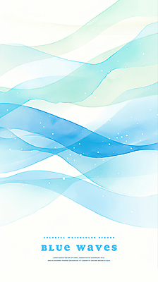 PSD 물결 파도 백그라운드 일러스트 추상 수채화 사람없음 시원함 웨이브 국내일러스트 바다 무늬 파일형식