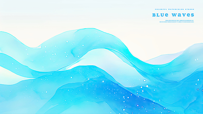 PSD 물결 파도 백그라운드 일러스트 추상 수채화 사람없음 시원함 웨이브 국내일러스트 바다 무늬 파일형식