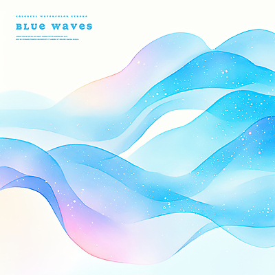 PSD 물결 파도 백그라운드 일러스트 추상 수채화 사람없음 시원함 웨이브 국내일러스트 바다 무늬 파일형식