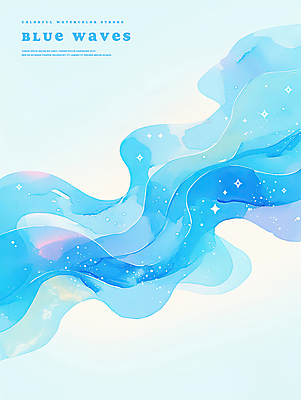PSD 물결 파도 백그라운드 일러스트 추상 수채화 사람없음 반짝임 시원함 웨이브 국내일러스트 바다 무늬 모션 파일형식
