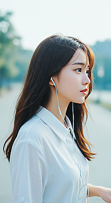 JPG 편집이미지 우먼라이프 공원 여자 이어폰 와이셔츠 한명 상반신 성인 일상 옆모습 햇빛 뷰티풀 청순 의료성형뷰티 성인여자한명만 편집실사 AI인물포토 AI콘텐츠 1 라이프스타일 공공시설 뷰포인트 음향기기 컨셉 셔츠 사람 라이프 태양 CG 여자한명만 성인여자만 파일형식 AI포토