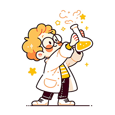 전신 남자 별 어린이 일러스트 실험 한명 들기 소년 반짝임 노란색 관찰 실험복 과학자 즐거움 삼각플라스크 소년한명만 안경낌 일러캐릭터 AI파일 자연요소 직업 캐릭터 1 감정 안경 컬러 과학 모션 사람 가운 플라스크 학자 남자한명만 소년만 파일형식 벡터