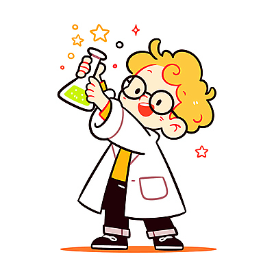 전신 남자 별 어린이 일러스트 실험 한명 들기 소년 반짝임 노란색 관찰 실험복 과학자 즐거움 삼각플라스크 소년한명만 안경낌 일러캐릭터 AI파일 자연요소 직업 캐릭터 1 감정 안경 컬러 과학 모션 사람 가운 플라스크 학자 남자한명만 소년만 파일형식 벡터