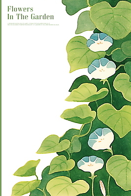 PSD 잎 일러스트 사람없음 초록색 정원 덩굴 나팔꽃 보테니컬아트 국내일러스트 식물 꽃 컬러 파일형식