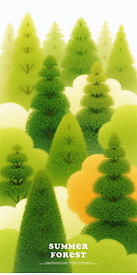PSD 나무 일러스트 자연 사람없음 초록색 여름풍경 숲속 부드러움 싱그러움 울창 국내일러스트 식물 컬러 풍경 감각 숲 생태계 파일형식 여름_계절