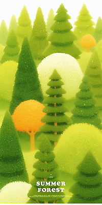 PSD 나무 무료이미지 일러스트 자연 사람없음 초록색 여름풍경 숲속 부드러움 싱그러움 울창 국내일러스트 식물 컬러 풍경 감각 숲 생태계 파일형식 여름_계절