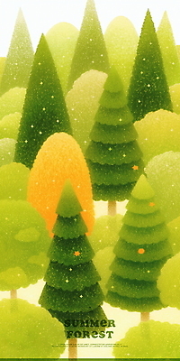 PSD 나무 일러스트 자연 사람없음 초록색 여름풍경 숲속 부드러움 싱그러움 울창 국내일러스트 식물 컬러 풍경 감각 숲 생태계 파일형식 여름_계절