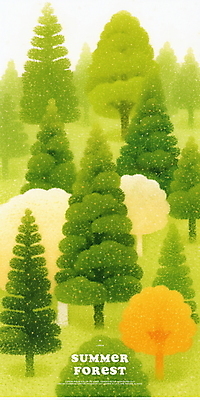 PSD 나무 일러스트 자연 사람없음 초록색 여름풍경 숲속 부드러움 싱그러움 울창 국내일러스트 식물 컬러 풍경 감각 숲 생태계 파일형식 여름_계절