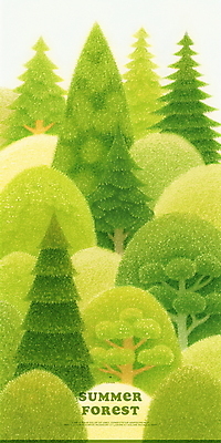 PSD 나무 일러스트 자연 사람없음 초록색 여름풍경 숲속 부드러움 싱그러움 울창 국내일러스트 식물 컬러 풍경 감각 숲 생태계 파일형식 여름_계절