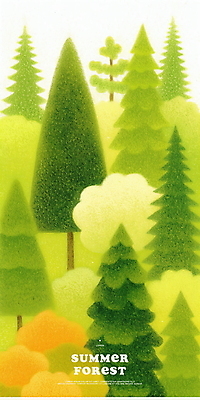 PSD 나무 일러스트 자연 사람없음 초록색 여름풍경 숲속 부드러움 싱그러움 울창 국내일러스트 식물 컬러 풍경 감각 숲 생태계 파일형식 여름_계절