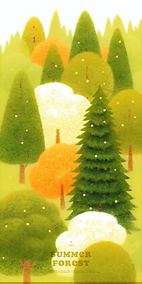 PSD 나무 일러스트 자연 사람없음 초록색 여름풍경 숲속 부드러움 싱그러움 울창 국내일러스트 식물 컬러 풍경 감각 숲 생태계 파일형식 여름_계절