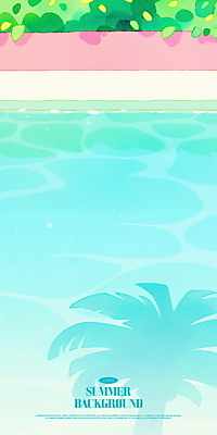PSD 여유 물결 하늘색 일러스트 수영장 그림자 사람없음 물 여름휴가 야자수 반사 평화 풀 시원함 감성 국내일러스트 자연요소 나무 식물 감정 컨셉 휴가 파란색 파일형식 여름_계절