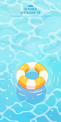 PSD 여유 물결 하늘색 일러스트 그림자 사람없음 물 여름휴가 평화 떠있는 시원함 감성 물결파장 튜브 국내일러스트 자연요소 감정 컨셉 모션 휴가 파란색 파일형식 여름_계절