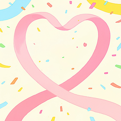 JPG 리본 분홍색 일러스트 사랑 사람없음 귀여움 로맨틱 꽃가루 하트프레임 국내일러스트 AI일러스트 AI콘텐츠 감정 컬러 컨셉 프레임 하트 가루 파일형식