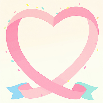 JPG 리본 분홍색 일러스트 사랑 사람없음 귀여움 로맨틱 꽃가루 하트프레임 국내일러스트 AI일러스트 AI콘텐츠 감정 컬러 컨셉 프레임 하트 가루 파일형식