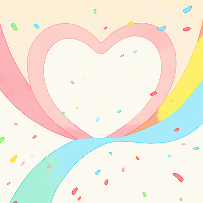 JPG 리본 일러스트 사랑 사람없음 귀여움 로맨틱 꽃가루 하트프레임 국내일러스트 AI일러스트 AI콘텐츠 감정 컨셉 프레임 하트 가루 파일형식