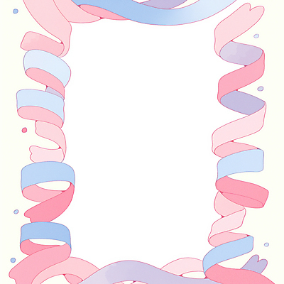 JPG 리본 분홍색 일러스트 프레임 사람없음 귀여움 로맨틱 꽃가루 국내일러스트 AI일러스트 AI콘텐츠 컬러 컨셉 가루 파일형식