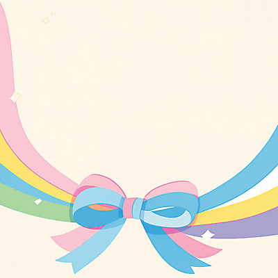 JPG 리본 일러스트 사람없음 컬러풀 귀여움 로맨틱 꽃가루 국내일러스트 AI일러스트 AI콘텐츠 컬러 컨셉 가루 파일형식