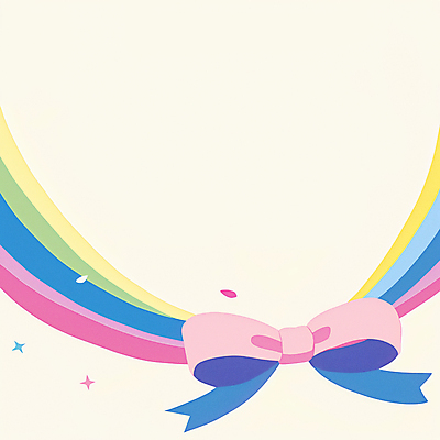 JPG 리본 일러스트 사람없음 반짝임 컬러풀 귀여움 로맨틱 꽃가루 국내일러스트 AI일러스트 AI콘텐츠 컬러 컨셉 모션 가루 파일형식