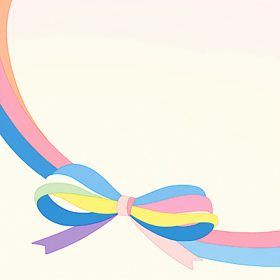 JPG 리본 일러스트 사람없음 컬러풀 귀여움 로맨틱 국내일러스트 AI일러스트 AI콘텐츠 컬러 컨셉 파일형식