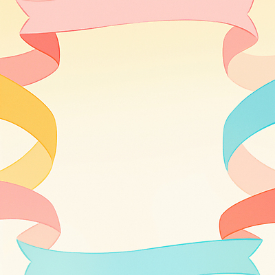 JPG 리본 일러스트 프레임 사람없음 귀여움 로맨틱 파스텔톤 국내일러스트 AI일러스트 AI콘텐츠 컬러 컨셉 파일형식