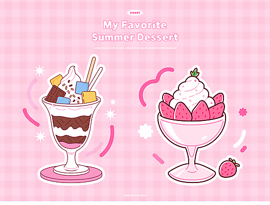 분홍색 스티커 일러스트 딸기 사람없음 여름 세트 귀여움 초콜릿 달콤 시원함 체크무늬 유리그릇 파르페 딸기빙수 막대과자 빙수그릇 초코아이스크림 국내일러스트 AI파일 그릇 계절 컬러 컨셉 무늬 과일 유리 아이스크림 디저트 과자 맛 빙수 파일형식 벡터