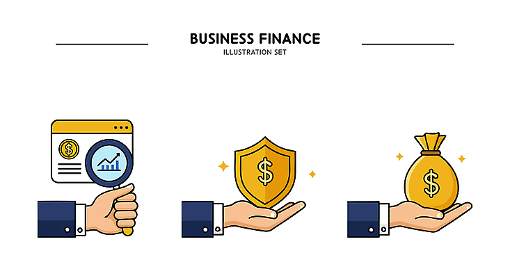 아이콘 손 비즈니스 돋보기 그래프 들기 신체부위 금융 반짝임 세트 달러 동전 돈자루 상승 인터넷창 방패모양 2D아이콘 AI파일 모양 컨셉 돈 인터넷 모션 사람 경제 방패 파일형식 벡터