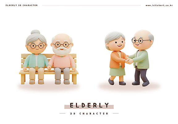 PSD 편집이미지 여자 할아버지 노년 남자 할머니 벤치 포옹 3D캐릭터 앉기 여러명 3D 손잡기 노부부 점토 노인만 안경낌 편집3D 캐릭터 부부 안경 다수 의자 안기 모션 사람 성인 디지털합성 성인만 파일형식