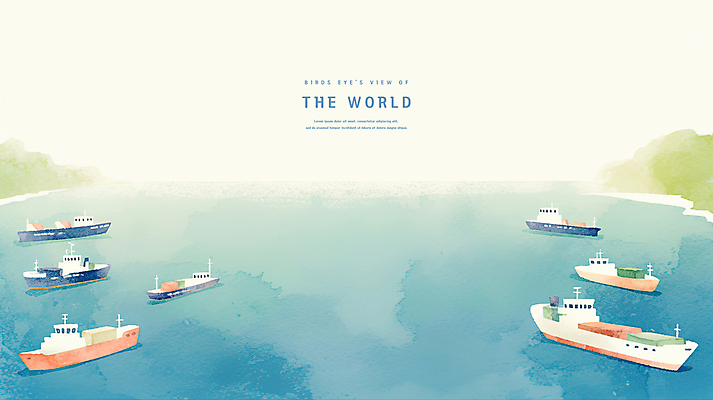 PSD 바다 일러스트 수채화 풍경 사람없음 어선 국내일러스트 배_교통 파일형식