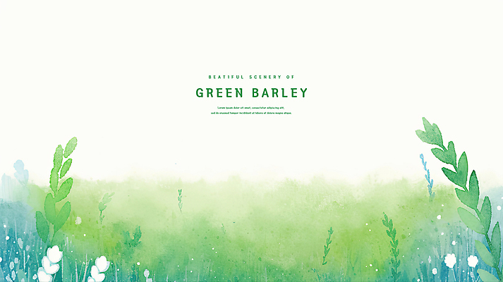 PSD 일러스트 자연 초원 사람없음 초록색 봄풍경 시원함 감성 청보리 청보리밭 국내일러스트 컬러 컨셉 밭 풍경 봄 생태계 보리 파일형식
