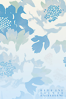 PSD 꽃 하늘색 백그라운드 일러스트 나뭇잎 수채화 잉크 사람없음 겹침 국내일러스트 식물 잎 파란색 파일형식