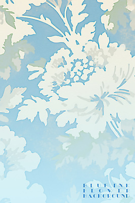 PSD 꽃 하늘색 백그라운드 일러스트 나뭇잎 수채화 잉크 사람없음 겹침 국내일러스트 식물 잎 파란색 파일형식