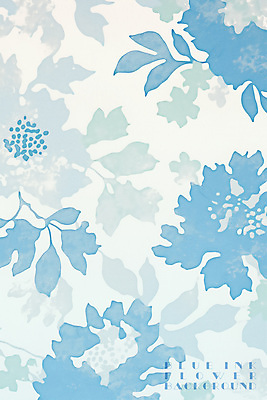 PSD 꽃 하늘색 백그라운드 일러스트 나뭇잎 수채화 잉크 사람없음 겹침 국내일러스트 식물 잎 파란색 파일형식