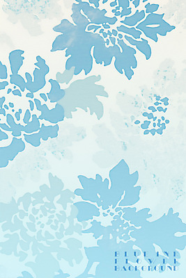 PSD 꽃 하늘색 백그라운드 일러스트 나뭇잎 수채화 잉크 사람없음 겹침 국내일러스트 식물 잎 파란색 파일형식