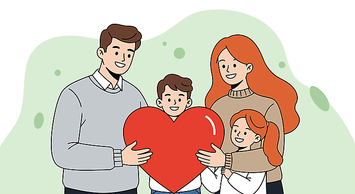 여자 남자 어린이 일러스트 가족 남매 사랑 들기 소녀 소년 여러명 상반신 성인 하트 어린이날 어버이날 감사 가정의달 국내일러스트 AI파일 모양 기념일 감정 다수 관계 모션 사람 5월 파일형식 벡터