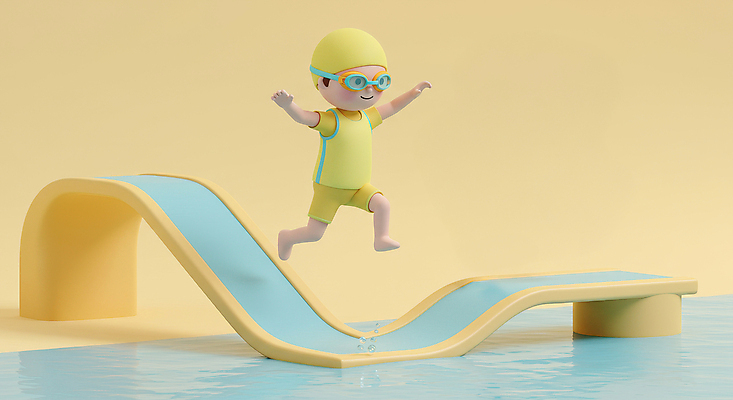 JPG 전신 편집이미지 남자 수영복 어린이 물놀이 팔벌리기 한명 소년 여름 노란색 3D 점프 물안경 즐거움 수영모 워터슬라이드 워터파크 소년한명만 편집3D AI컴퓨터그래픽 AI콘텐츠 1 옷 계절 감정 컬러 모션 놀이 수영장 사람 디지털합성 수영용품 남자한명만 소년만 파일형식