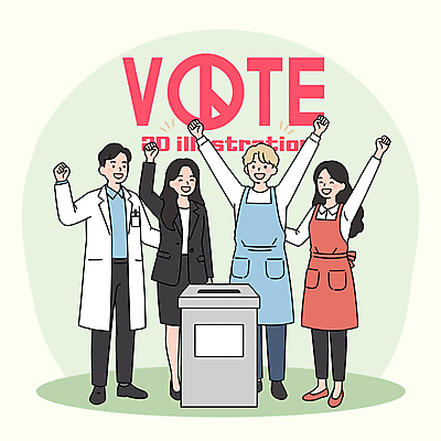 전신 여자 남자 일러스트 정장 여러명 성인 초록색 손들기 앞치마 만세 의사 직장인 투표 투표용지 투표함 참여 투표소 성인만 기표문양 소상공인 국내일러스트 AI파일 직업 문양 옷 컬러 다수 모션 사람 경제 의료진 선거 상인 파일형식 벡터