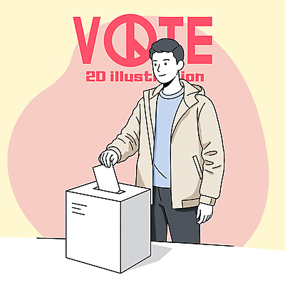 남자 분홍색 일러스트 한명 성인 투표 투표용지 투표함 넣기 참여 투표소 성인남자한명만 기표문양 국내일러스트 AI파일 1 문양 컬러 모션 사람 선거 남자한명만 성인남자만 파일형식 벡터